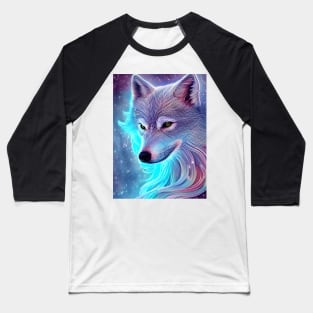 Luminous Snow Wolf Baseball T-Shirt